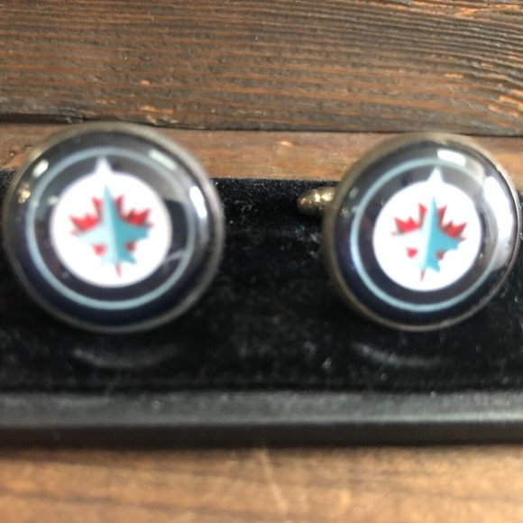 CUFFLINKS for formal shirt WINIPEG JETS  NHL HOCKEY Cuff Links Prom Groom Gift - Picture 1 of 8